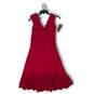 NWT Tadashi Shoji Womens A-Line Dress Lace Surplice Neck Sleeveless Red Size S image number 2