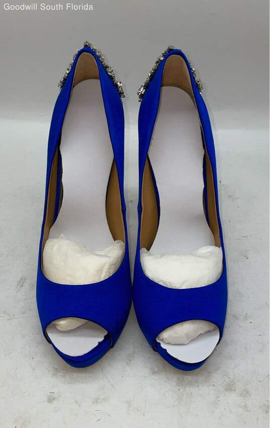 Badgley Mischka Womens Blue High Heel Shoes Size 7.5 image number 3