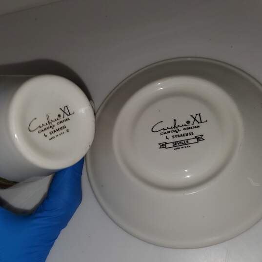 Syracuse Carefree XL Casual China 'Seville' Tea Cups w/ Saucers Set of 4 image number 3