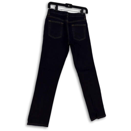Womens Blue Denim Dark Wash Pockets Stretch Straight Leg Jeans Size 2L image number 2