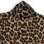 NWT Free People Womens Black Brown Animal Print Turtleneck Blouse Top Size M image number 3