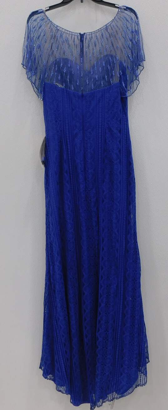 Women's Jade Couture Short Sleeve Blue Dress Size n12 image number 4