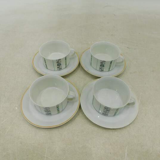 Vintage MCM Rosenthal Hans Theo Baumann Grunewald Tea Cups & Saucers Set of 4 image number 1