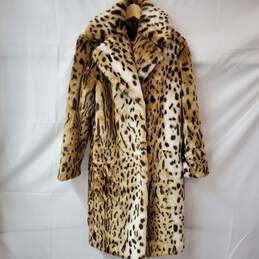 Kendall + Kylie Reversible Faux Fur Animal Leopard Print Coat Women's S NWT
