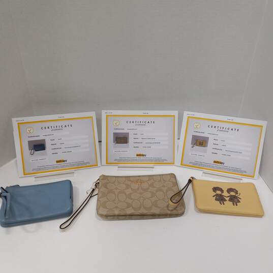 3pc Lot of Assorted Women's Coach Wristlets image number 1