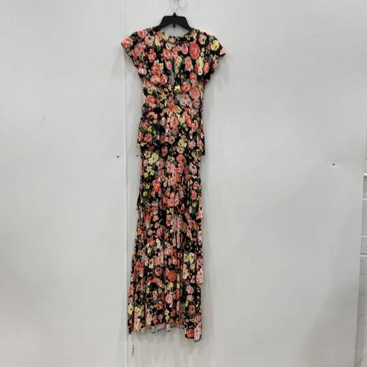 NWT Especia Womens Multicolor Floral Mock Neck Tiered Maxi Dress Size M image number 1