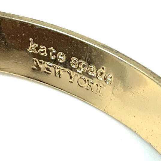 Designer Kate Spade Gold-Tone Blue Enamel Solid Bangle Bracelet image number 4