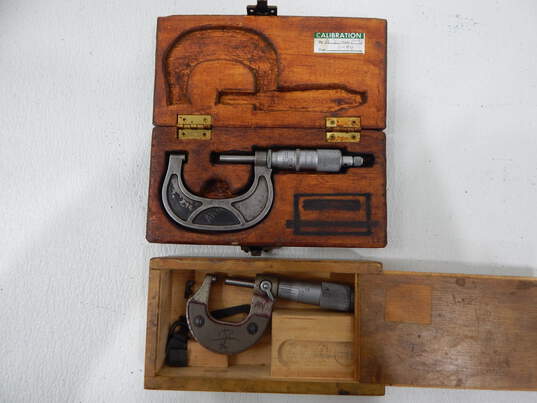 Pair Of VIntage Micrometers Tools Craftsman W/ Cases image number 1