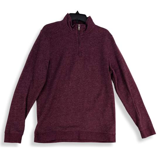 Croft & Barrow Womens Purple 1/4 Zip Long Sleeve Pullover Sweatshirt Size M image number 1