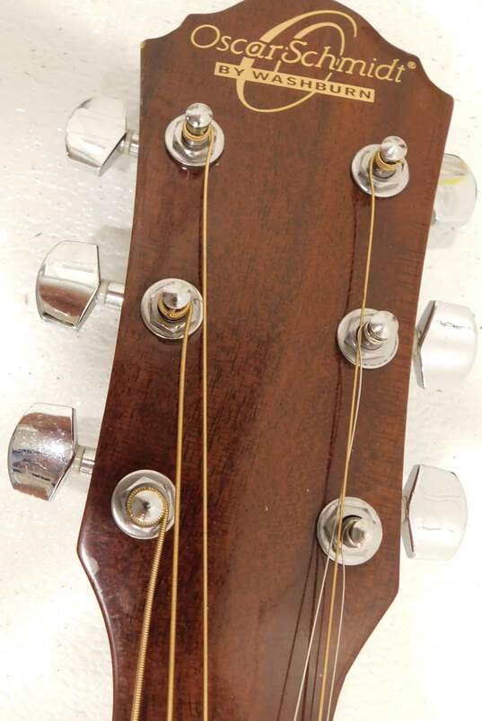 Oscar Schmidt by Washburn Brand OF2 Model Acoustic Guitar w/ Hard Case image number 7