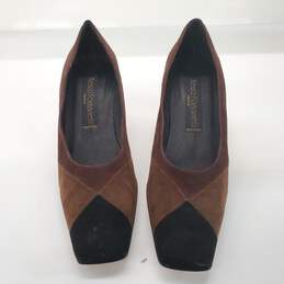 Vintage Renzo Fontanelli Women's Brown Suede Block Heels Size 10 alternative image