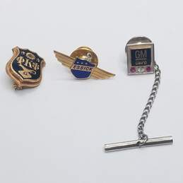 10K Gold Diamond Ruby Service Pin & PHI Kappa PSI Fraternity Pin Bundle 3pcs. 12.6g