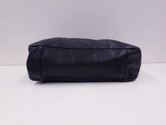 COACH F17722 Gallery East West Black Leather Medium Tote Bag Handbag image number 7