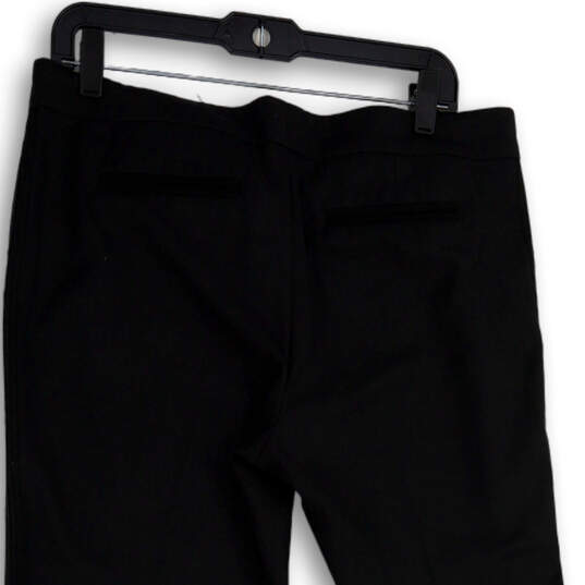 Womens Black Flat Front Regular Fit Pockets Straight Leg Ankle Pants Sz 10 image number 4