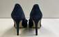 Enzo Angiolini Eamielee Blue Suede High Open Toe Heels sz 6.6 image number 4