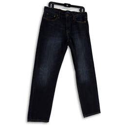 Womens Blue Denim Medium Wash Pockets Stretch Straight Leg Jeans Sz 34/32