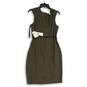 NWT Jones New York Womens Brown Plaid Belted Sleeveless Sheath Dress Size 8 image number 2