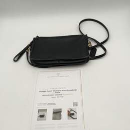 Vintage Authentic Coach 9455 Basic Bag Black Leather Flap Crossbody w/ COA alternative image