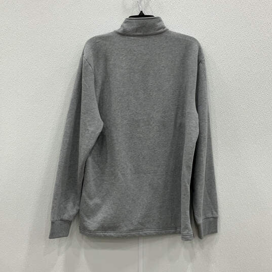 NWT Mens Gray Black Mock Neck 1/4 Zip Long Sleeve Pullover Sweatshirt S image number 2