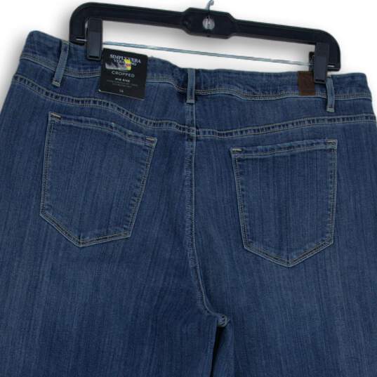NWT Simply Vera Vera Wang Womens Blue Slim Stretch Cropped Wide-Leg Jeans Sz 16 image number 4