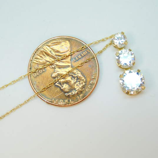 10k Yellow Gold Graduated CZ Pendant Necklace 1.4g image number 4