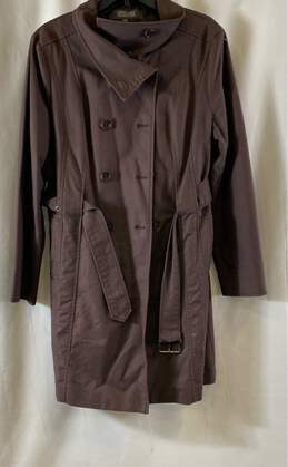 Kenneth Cole Womens Brown Long Sleeve Double Breasted Belted Trench Coat Size XL