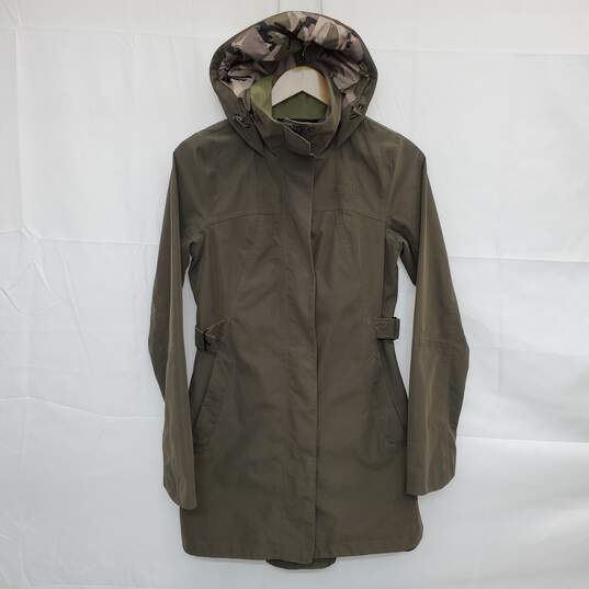 WOMEN'S THE NORTH FACE 'LANEY TRENCH II' OLIVE HOODED JACKET SZ XS image number 1
