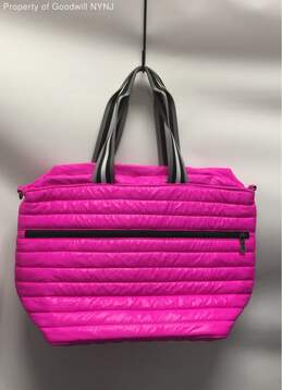 THINK ROYLN RIBBED DUFFEL BAG-HOT PINK/GREY