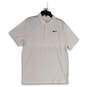 Mens White Dri-Fit Collared Short Sleeve Tennis Polo Shirt Size Large image number 1