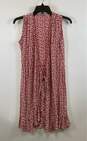 All Saints Womens Red Floral Krystal Scatter Sleeveless Short Wrap Dress Size S image number 1