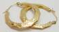 14K Yellow Gold Stamped Puffed Geometric Hoop Earrings 3.7g image number 3
