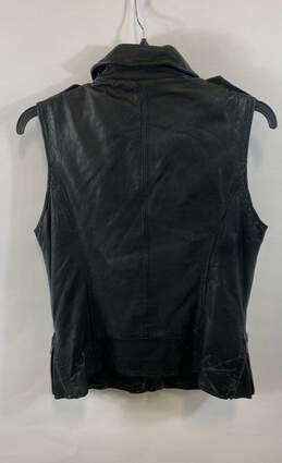 Aviatrix Womens Black Leather Zipped Pockets Full Zip Motorcycle Vest Size 10 alternative image