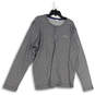 Mens Gray Long Sleeve Henley Neck Stretch Pullover T-Shirt Size Large image number 1