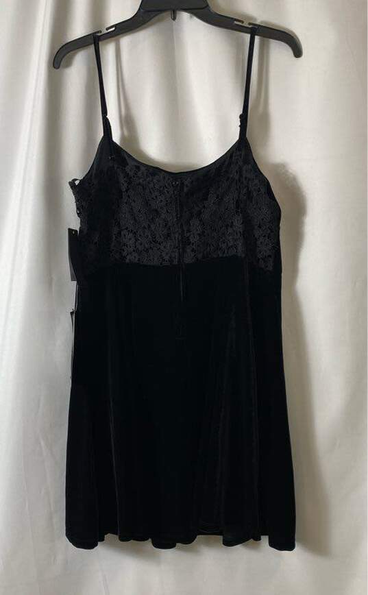 NWT City Studio Womens Black Velvet Sleeveless Square Neck Mini Dress Size 17/18 image number 2