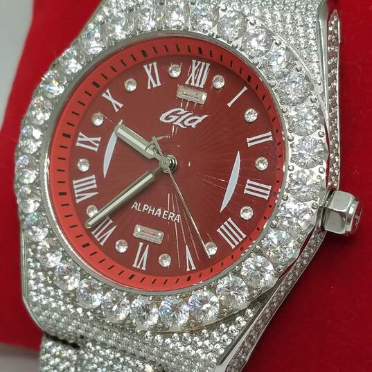 GLD 42mm WR 5ATM CZ Stones Stainless Steel Watch image number 3