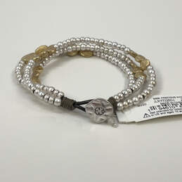 NWT Designer Lucky Brand Silver-Tone Multi Strand Fashion Beaded Bracelet alternative image