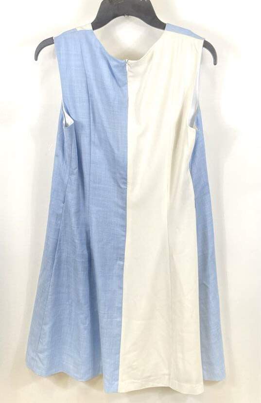 G2000 Womens Blue White Colorblock Sleeveless Mini Dress Size 40 With Belt image number 2