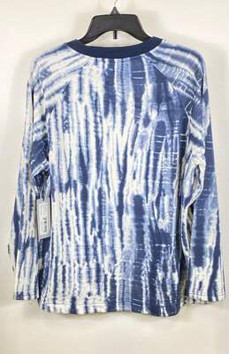 NWT Tahari Unisex Adults Blue Tie Dye Long Sleeve Pullover Sweatshirt Size XL alternative image