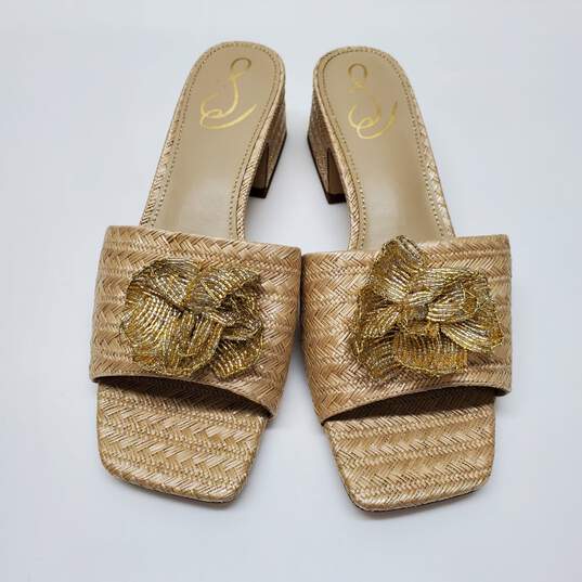 Sam Edelman Women's Winsley Beige Natural PP Weave Raffia Heeled Sandal Size 9 image number 1