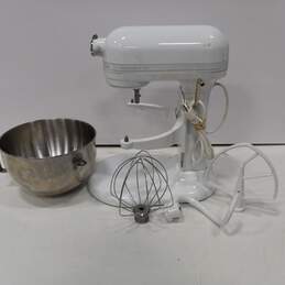 Kitchen Aid Professional 5 Plus White Mixer w/Bowl & Accessories