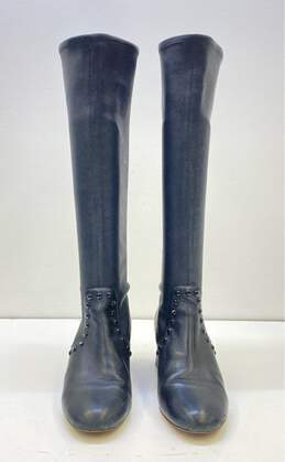 Coach Leather Britney Studded Pull On Boots Black 7.5