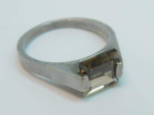 Artisan Sterling Silver Garnet Smoky Quartz Braided Rings 13.1g image number 2