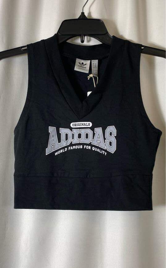 NWT Adidas Womens Black Sleeveless Crew Neck Pullover Activewear Tank Top Sz XS image number 1