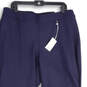NWT Womens Navy Blue Elastic Waist Wide Leg Ankle Pants Size 14/16 Reg image number 3