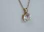 14K Yellow Gold Cubic Zirconia Round Solitaire Pendant Chain Necklace 2.1g image number 4