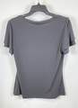 NWT Calvin Klein Womens Gray V-Neck Double Flutter Sleeve Blouse Top Size M image number 2