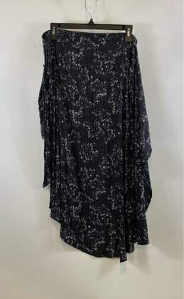 Free People Womens Black White Floral Asymmetrical Hem Wrap Skirt Size 8 alternative image