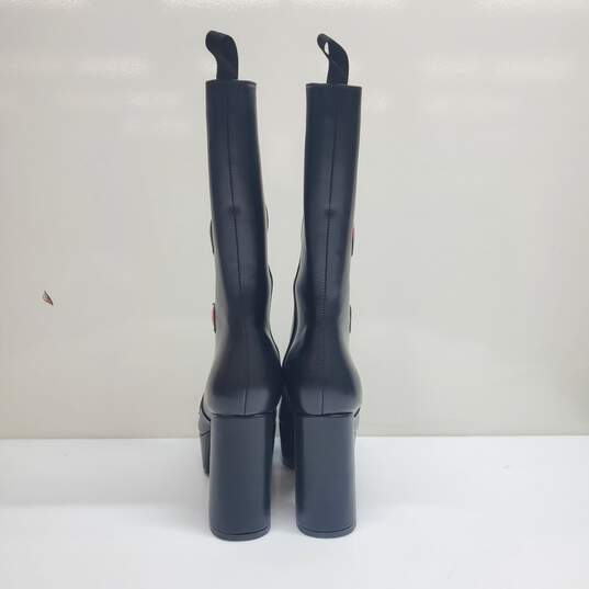 LAMODA Believe That Platform Boots in Black Leather Women's Size 8 image number 6