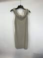 Nicole Miller Womens Gray Sleeveless Back Zip Off The Shoulder Sheath Dress Sz L image number 2