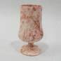 Vintage Pink Marble Stone Goblet, Tray & Coaster Set image number 4